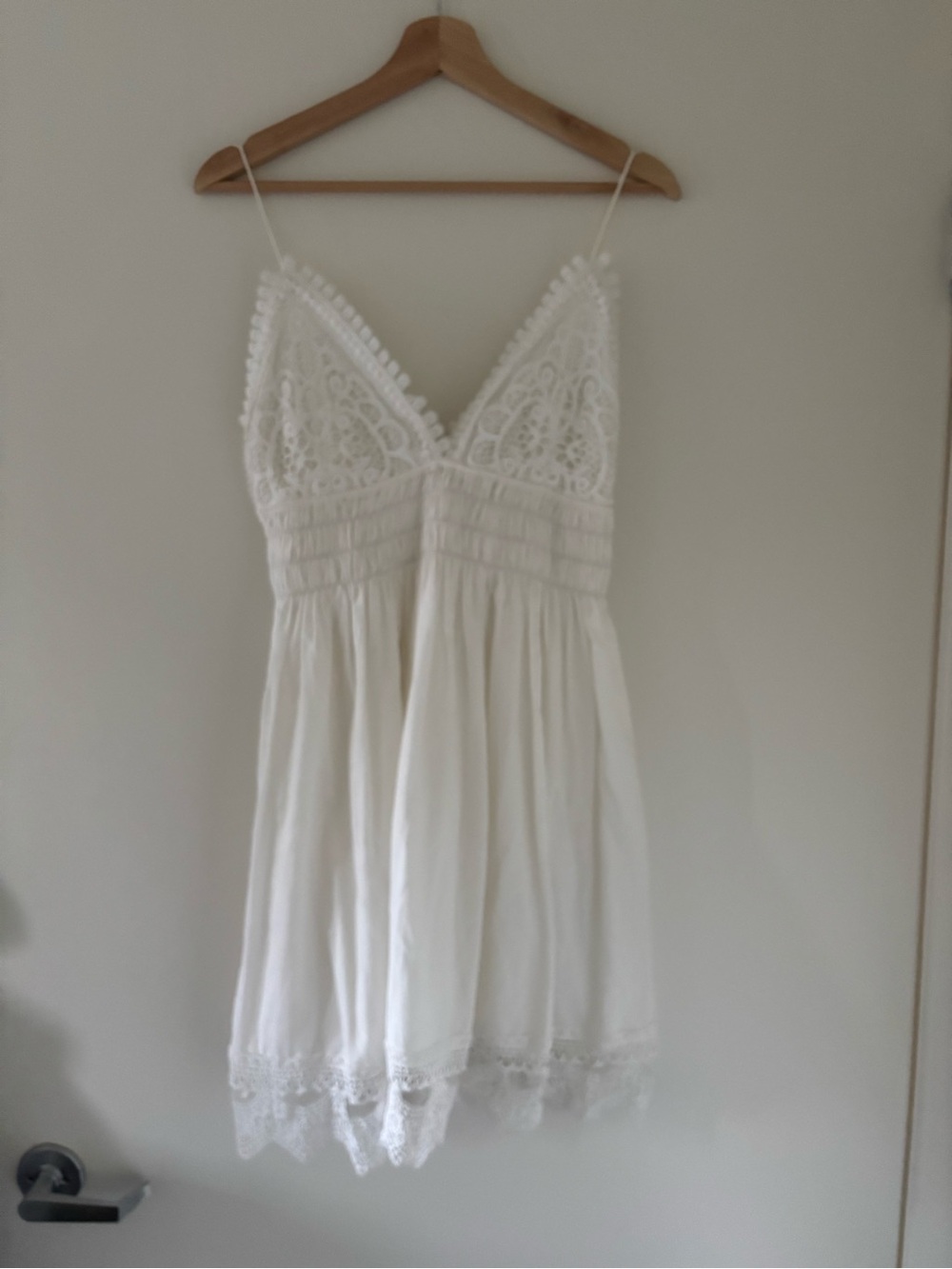 White Lace Trim - Women's Dress